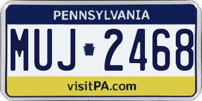 PA license plate MUJ2468