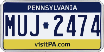 PA license plate MUJ2474