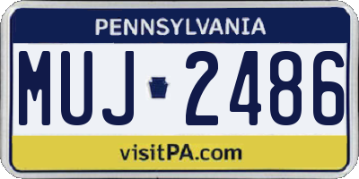 PA license plate MUJ2486