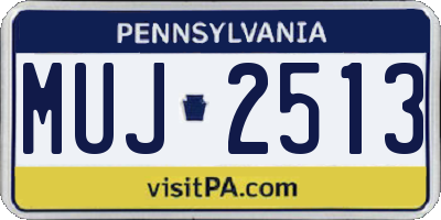 PA license plate MUJ2513
