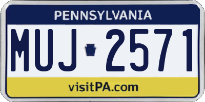 PA license plate MUJ2571