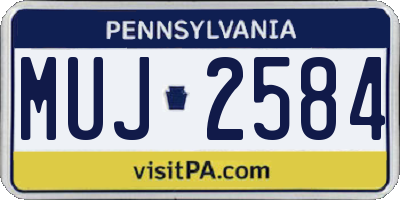 PA license plate MUJ2584