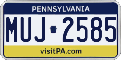 PA license plate MUJ2585