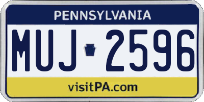 PA license plate MUJ2596