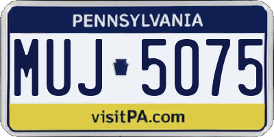 PA license plate MUJ5075