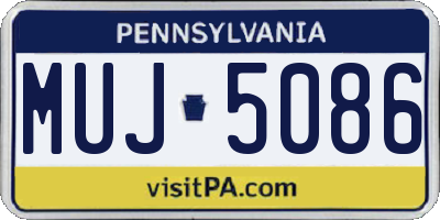 PA license plate MUJ5086