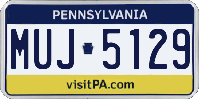 PA license plate MUJ5129