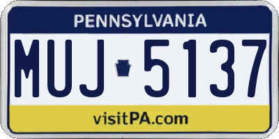 PA license plate MUJ5137