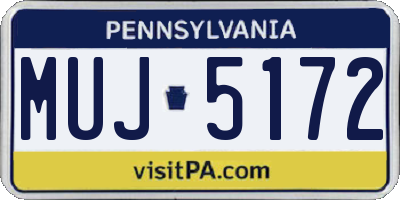 PA license plate MUJ5172