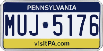 PA license plate MUJ5176