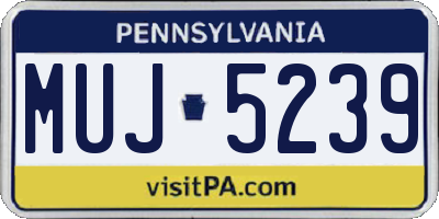 PA license plate MUJ5239