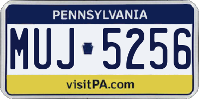 PA license plate MUJ5256