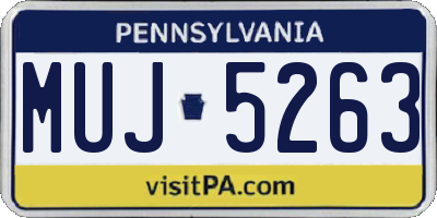PA license plate MUJ5263