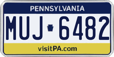 PA license plate MUJ6482