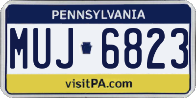 PA license plate MUJ6823