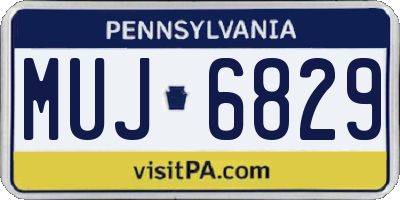 PA license plate MUJ6829