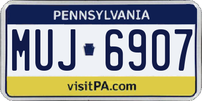 PA license plate MUJ6907