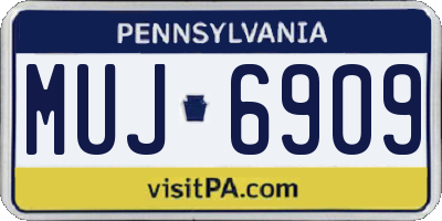 PA license plate MUJ6909