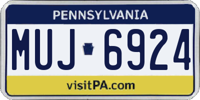 PA license plate MUJ6924