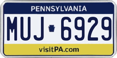 PA license plate MUJ6929