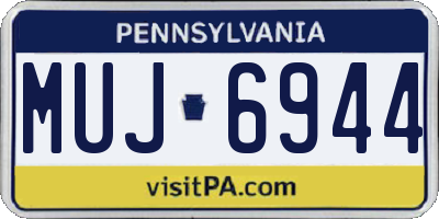 PA license plate MUJ6944