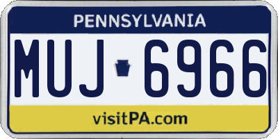 PA license plate MUJ6966