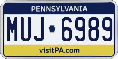 PA license plate MUJ6989