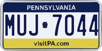 PA license plate MUJ7044