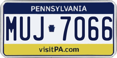PA license plate MUJ7066