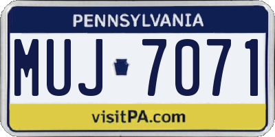 PA license plate MUJ7071