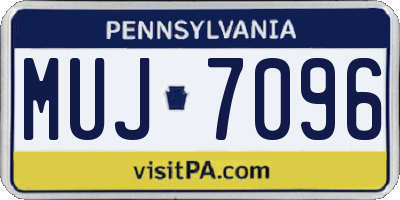PA license plate MUJ7096