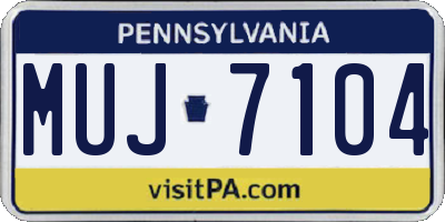 PA license plate MUJ7104