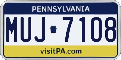 PA license plate MUJ7108