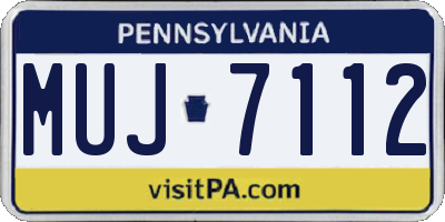 PA license plate MUJ7112