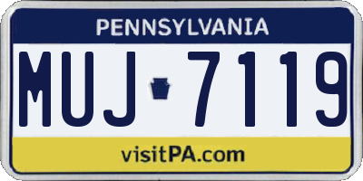 PA license plate MUJ7119