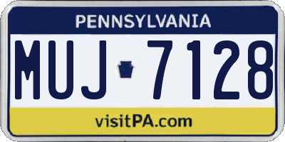 PA license plate MUJ7128