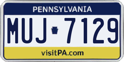 PA license plate MUJ7129