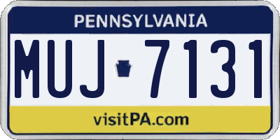 PA license plate MUJ7131