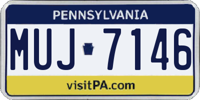 PA license plate MUJ7146