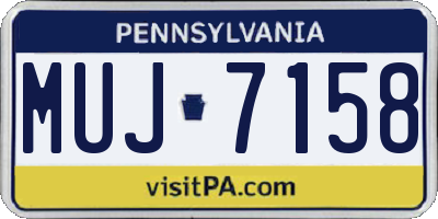 PA license plate MUJ7158