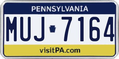 PA license plate MUJ7164