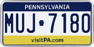 PA license plate MUJ7180