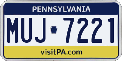 PA license plate MUJ7221