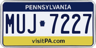 PA license plate MUJ7227