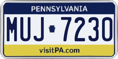 PA license plate MUJ7230