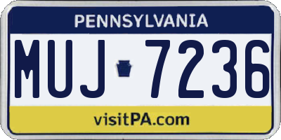 PA license plate MUJ7236