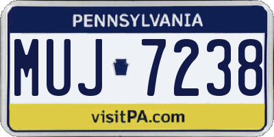 PA license plate MUJ7238