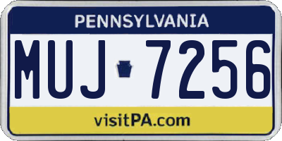 PA license plate MUJ7256