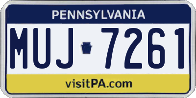 PA license plate MUJ7261