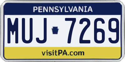 PA license plate MUJ7269